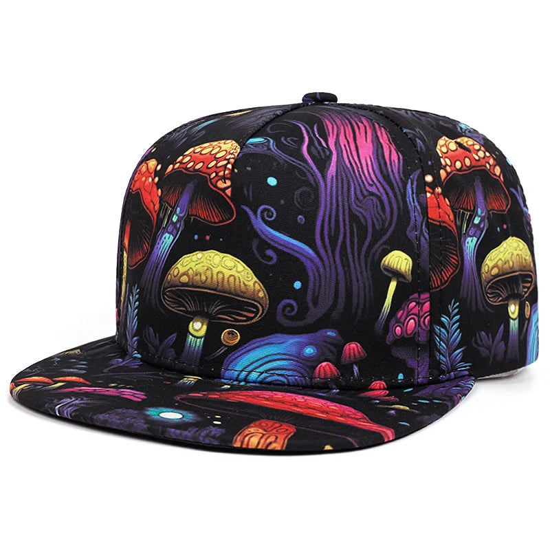 Printed Flat Edge Hip Hop Baseball Hat