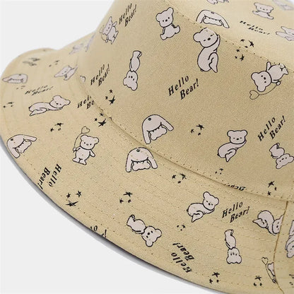 Cotton Cartoon Print Outdoor Travel Sun Bucket Hat