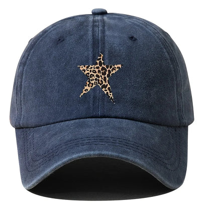 Leopard Star Retro Print Baseball Cap