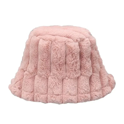 Winter Faux Fur Panama Bucket Hat