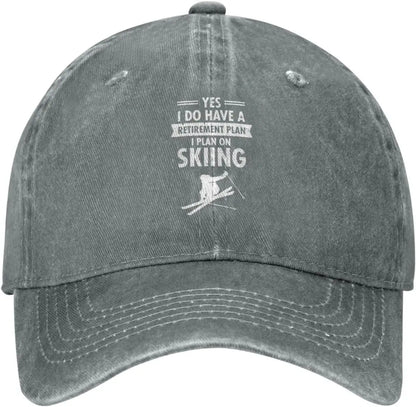Casual Cotton "Retirement Plan" Skiing Baseball Cap