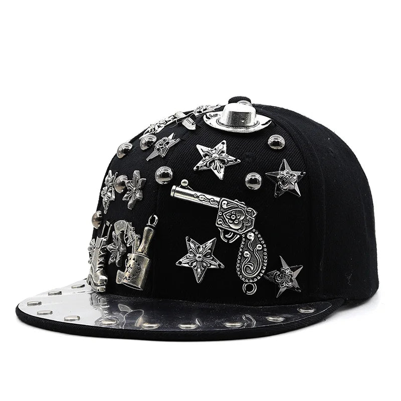 Luxury Rivet Punk Snapback Cap