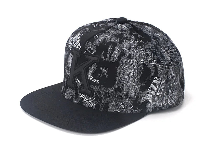 K Letter Hip Hop Snapback Cap