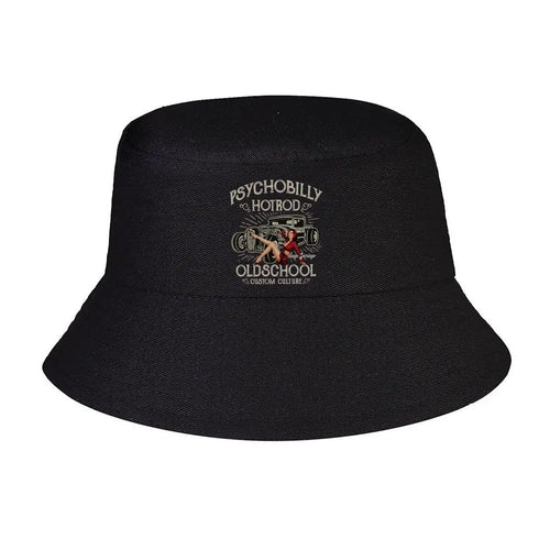 Psychobilly Hotrod Old School Graphic Bucket Hat