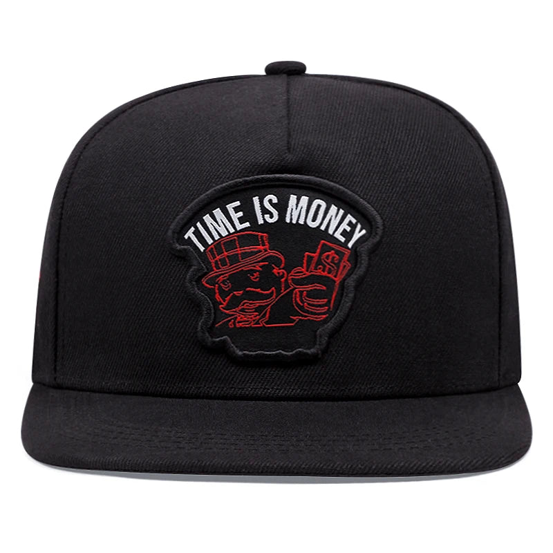 Time Is Money Poker Flat Brim Baseball Cap
