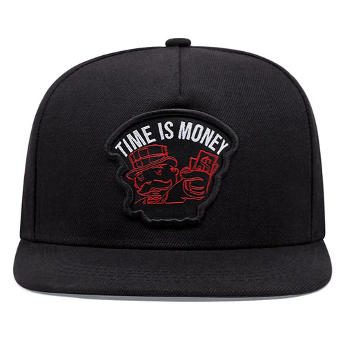 Time Is Money Poker Flat Brim Baseball Cap