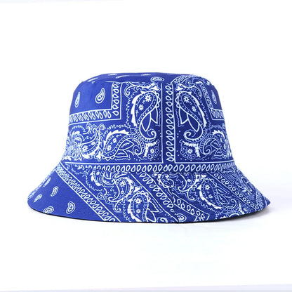 Womens Paisley Reversible Bandana Bucket Hat