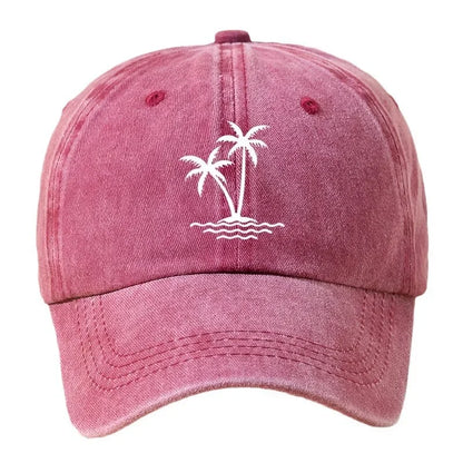 Vintage Palm Tree Washed Cotton Baseball Cap