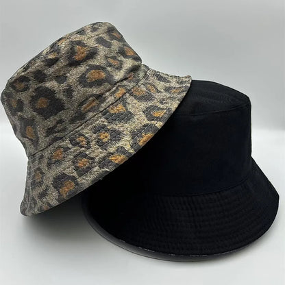 Leopard Print Double Sided Bucket Hat