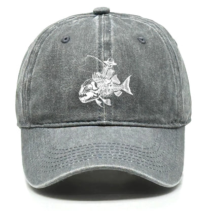 Fishing Skulls Washed Cotton Snapback Caps