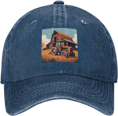 Old Tractor Barn Farm Vintage Baseball Cap
