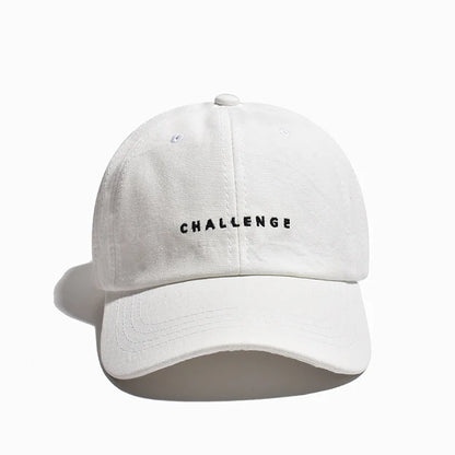 Challenge Letter Soft Cotton Baseball Cap