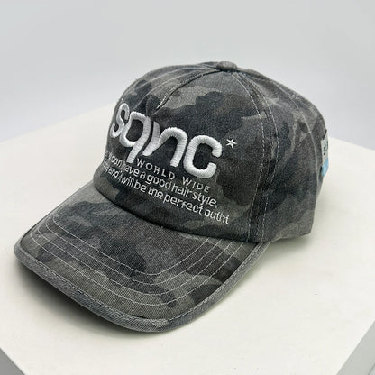 American Style Camo Embroidery Versatile Baseball Cap
