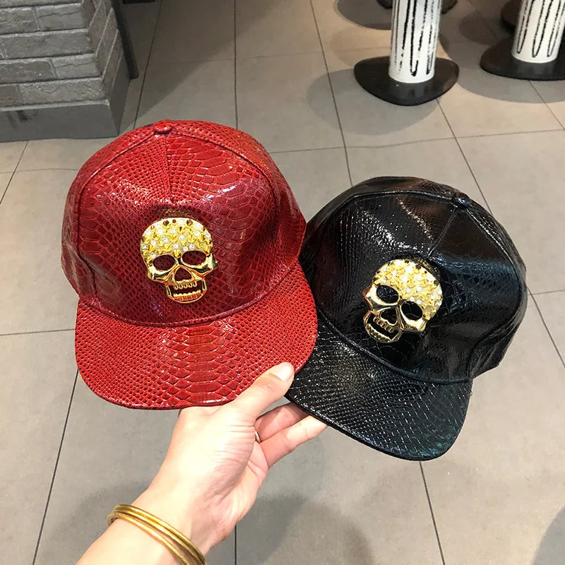 Leather Hip Hop Snapback Cap