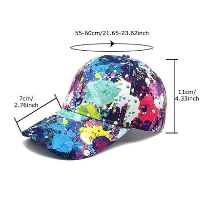 Four Seasons Graffiti Print Adjustable Unisex Baseball Cap