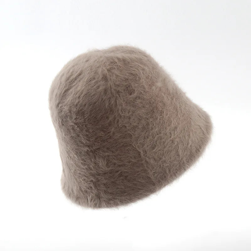 Rabbit Fur Winter Bucket Hat