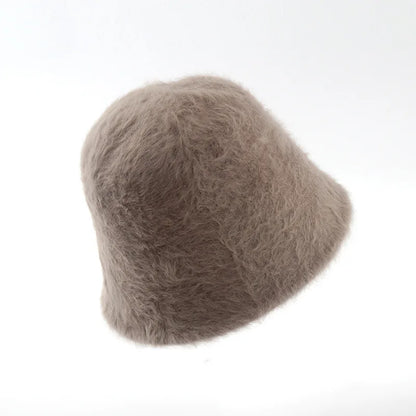 Rabbit Fur Winter Bucket Hat