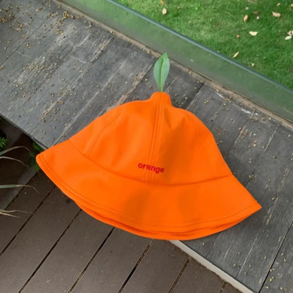 Quick Dry Orange UV Big Brim Bucket Hat
