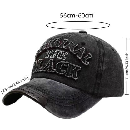 Unisex Vintage Washed Cotton Letter Embroidered Baseball Cap