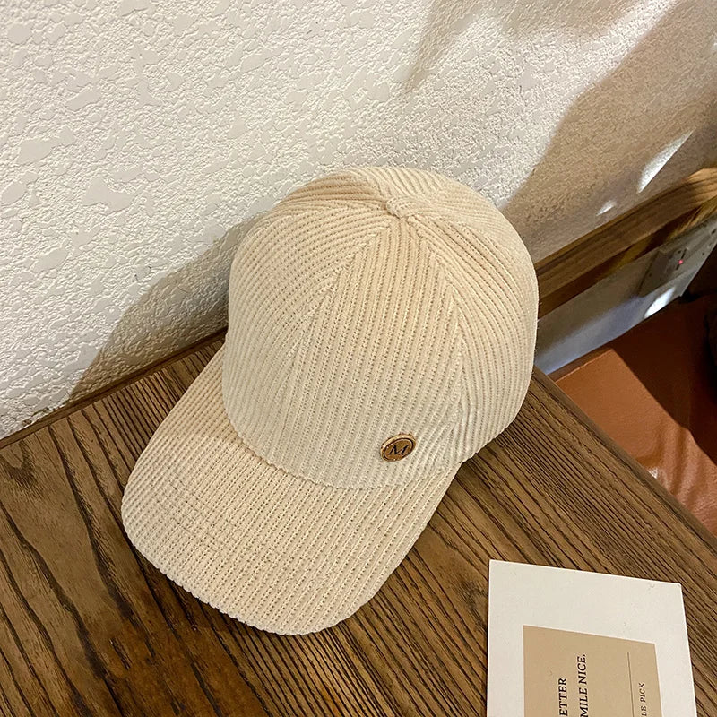 Women's Corduroy Snapback Baseball Cap