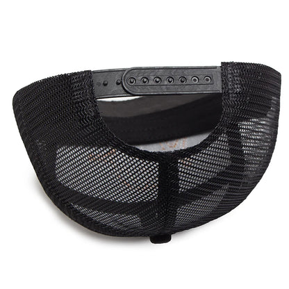 Shark Leather Trucker Mesh Baseball Cap