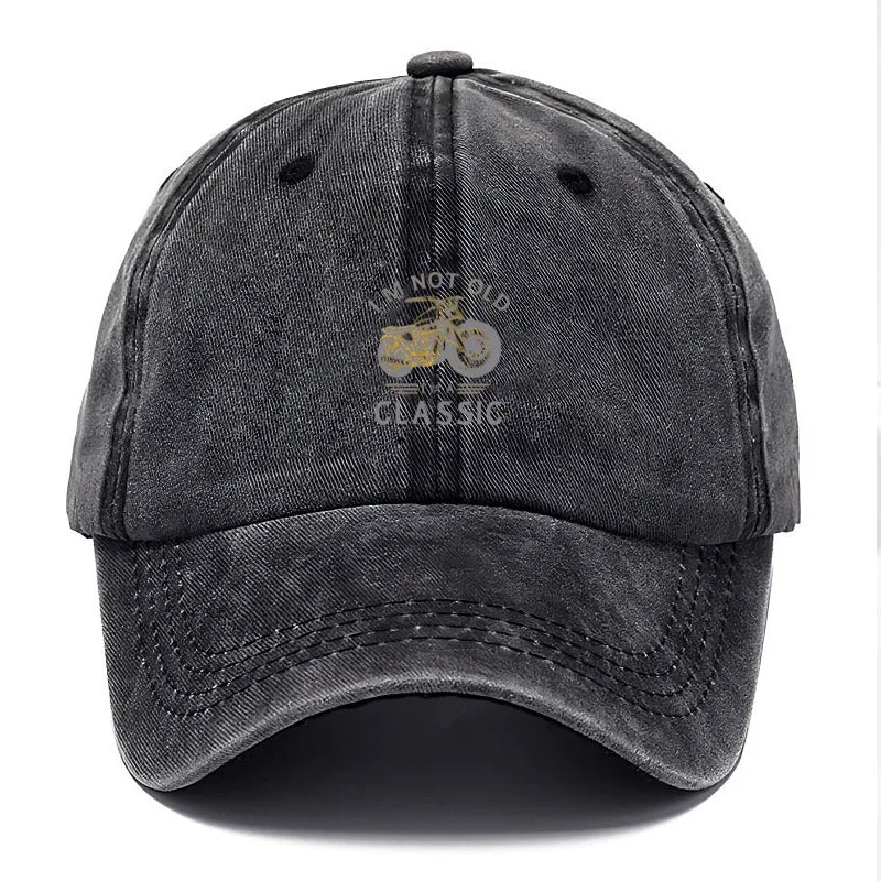 Vintage Washed Motorcycle Pattern Road Trip Baseball Cap