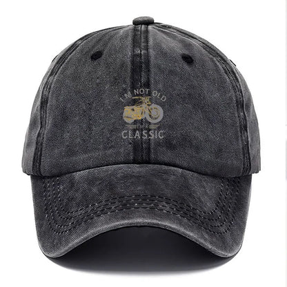 Vintage Washed Motorcycle Pattern Road Trip Baseball Cap