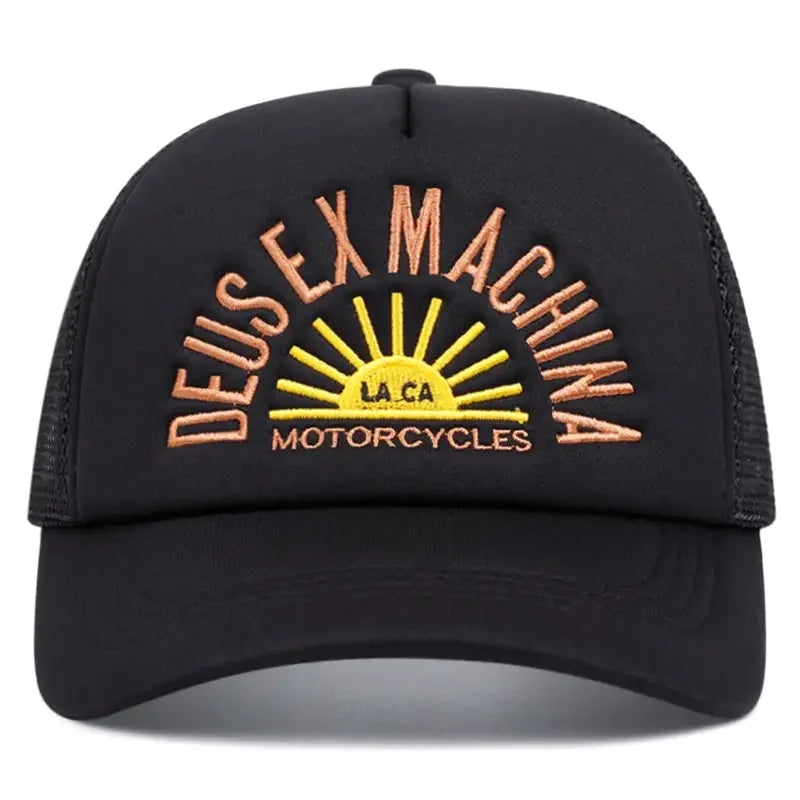 Color Block Embroidered Mesh Trucker Baseball Cap