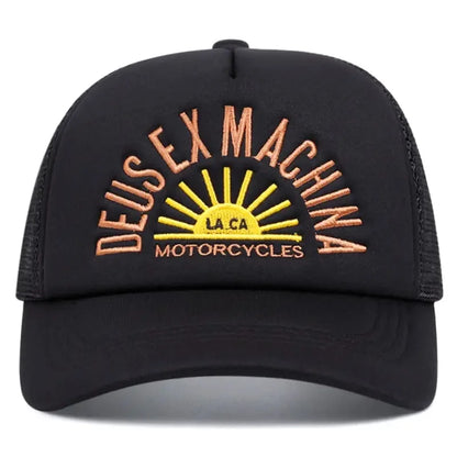 Color Block Embroidered Mesh Trucker Baseball Cap