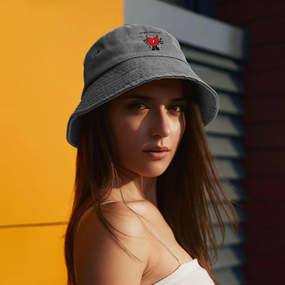 Bad Bunny Washed Denim Packable Bucket Hat