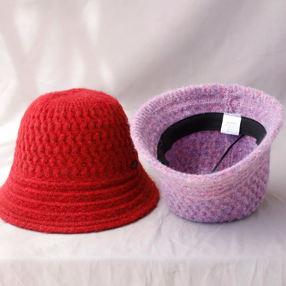 Colorblock Knitted Foldable Bucket Hat