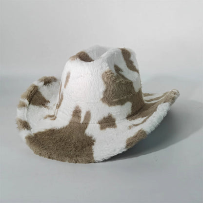 Winter Rabbit Fur Western Cowboy Fedora Hat