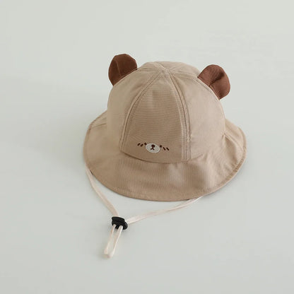 Cute Bear Cotton Kids Summer Bucket Hat
