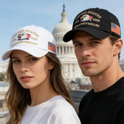 American 250th Anniversary Eagle Embroidered Baseball Cap