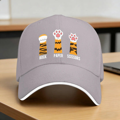 Cute Cat Paw Rock Paper Scissors Y2K Trucker Baseball Cap