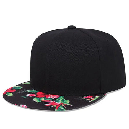 Unisex Flower Pattern Hip-hop Snapback Baseball Cap