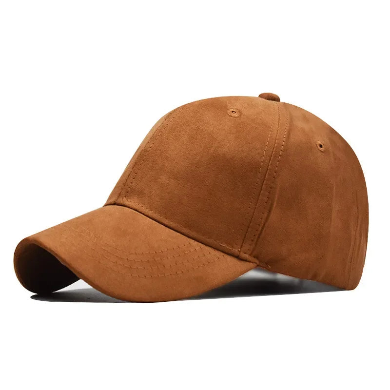 Winter Solid Suede Adjustable Baseball Cap