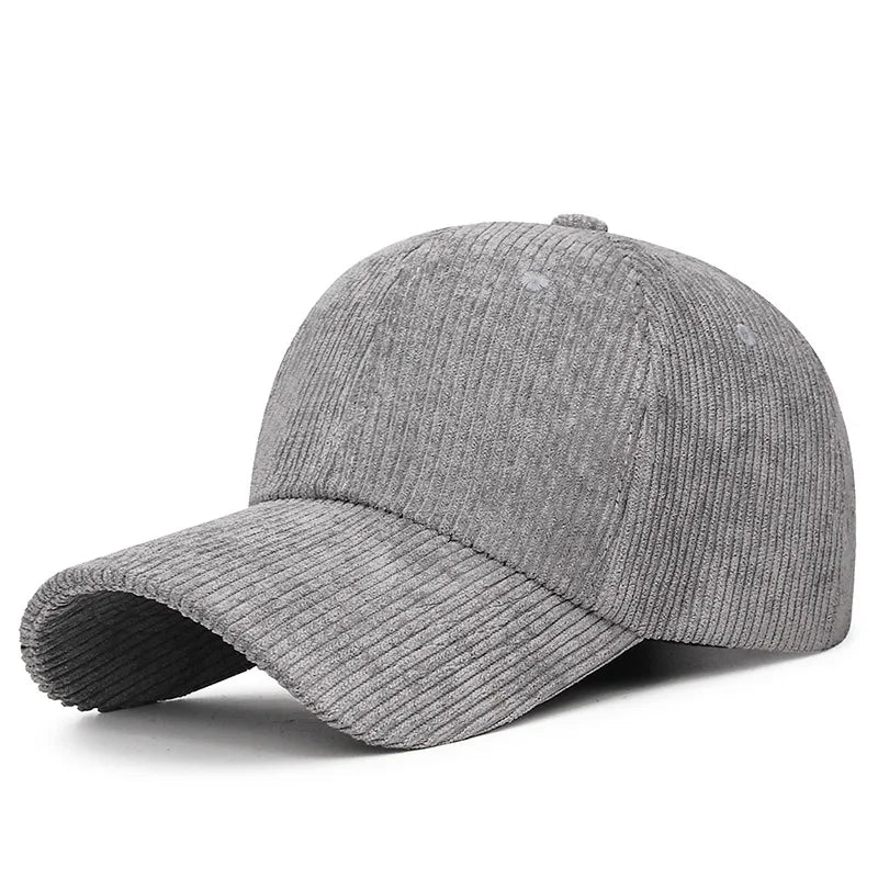 Striped Corduroy Adjustable Snapback Baseball Cap