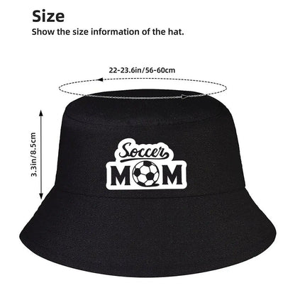 Proud Soccer Mom Typography Design Casual Bucket Hat