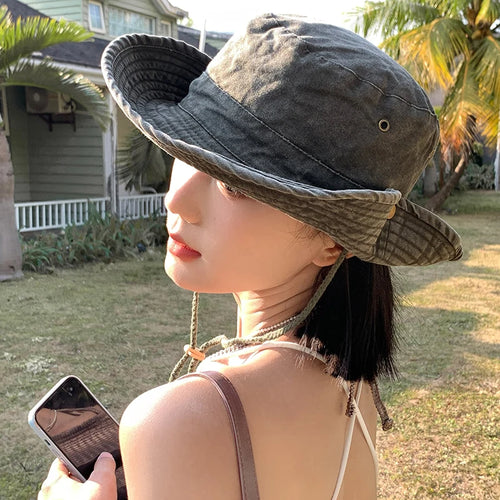 Retro Denim Bucket Hat