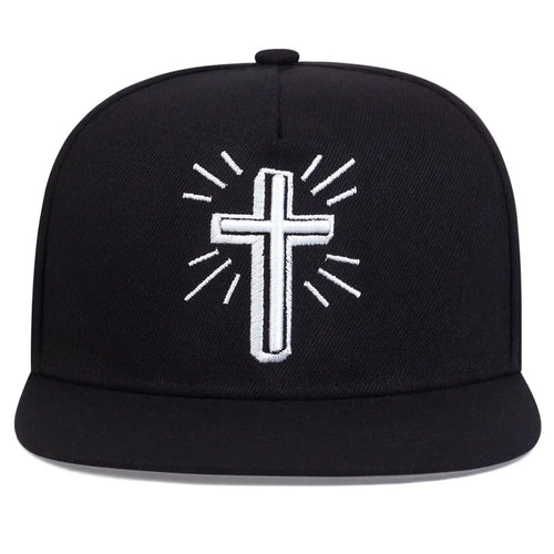 Jesus Cross Embroidered Cotton Snapback Baseball Hat