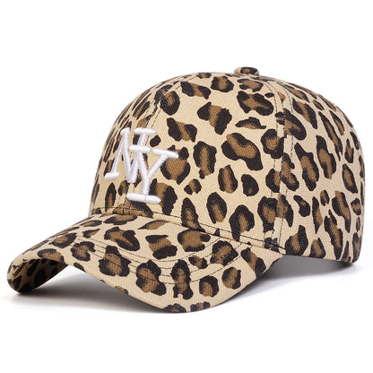 Unisex Leopard Print Letter Embroidered Baseball Cap