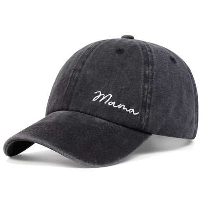 Unisex Parent Child Letter Embroidery Wash Baseball Caps