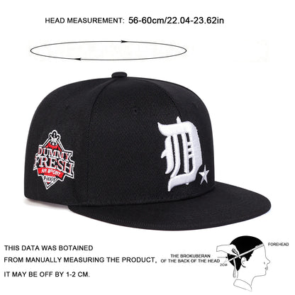 Dummy Fresh D Letter Embroidery Snapback Cap