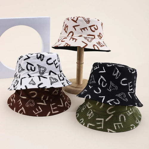 Letter Print Fashion Bucket Hat