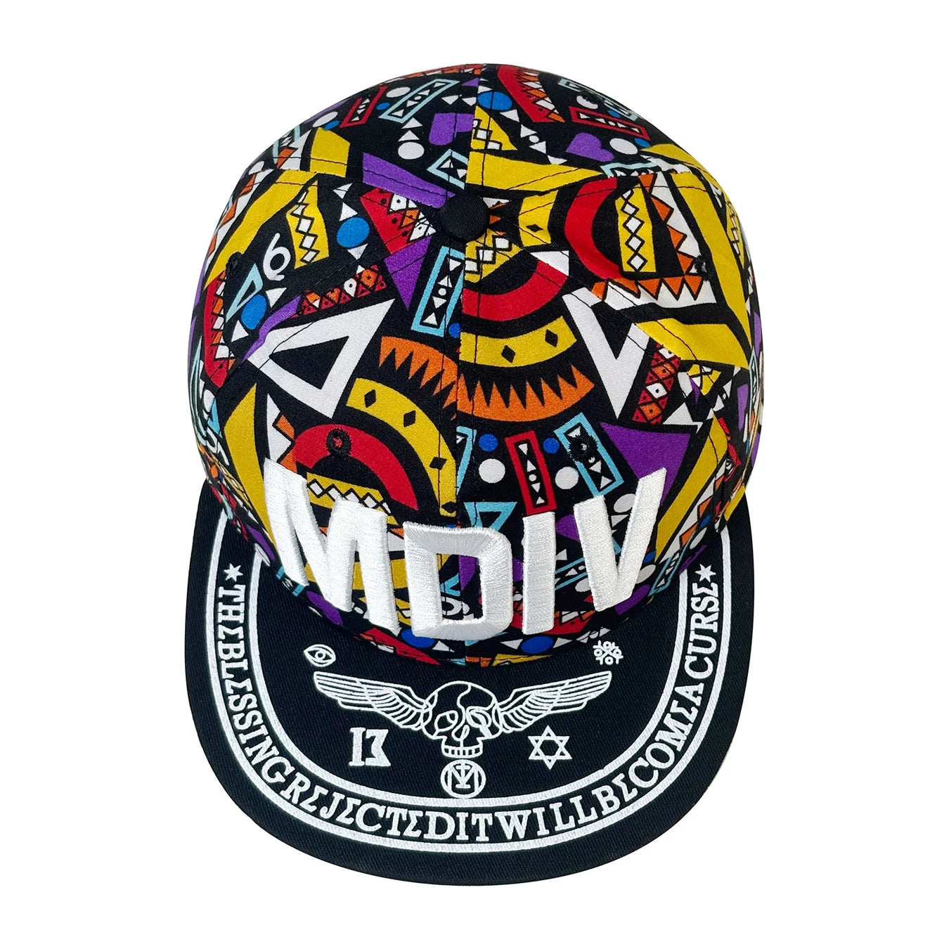 Mdiv Embroidered Flat Brimmed Baseball Hat