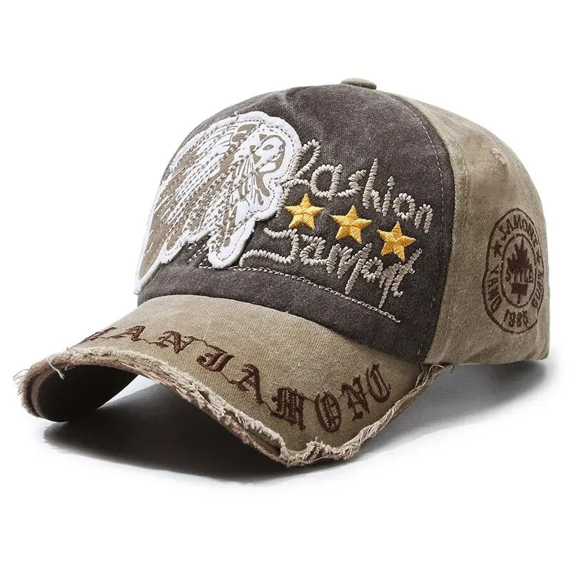 Retro Letter Embroidery Baseball Cap Men