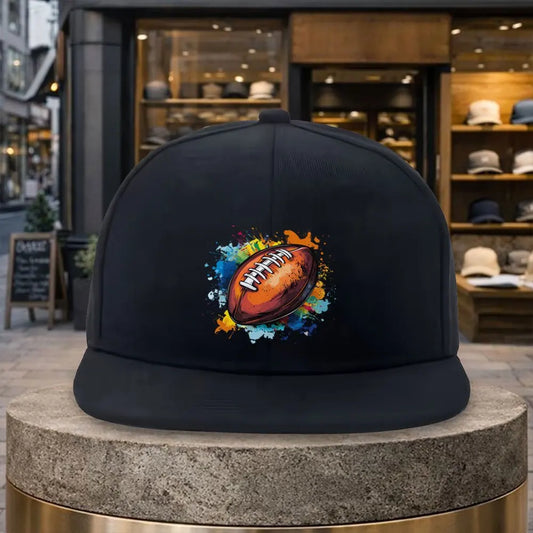 American Football Splatter Graphic Snapback Cap
