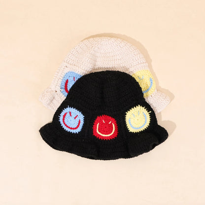Cute Smiling Warm Knitted Bucket Hat