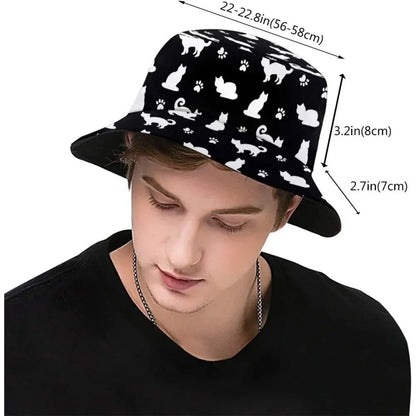 Cute Cat Printing Hip Hop Outdoor Fisherman Hat